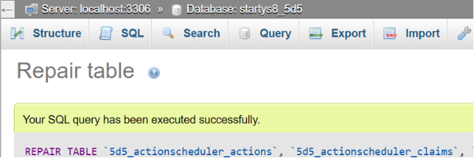 Using phpMyAdmin